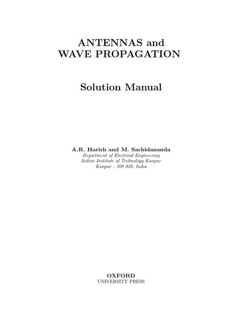 Solution manual for antenna and wave propagation. - Gedanke der geschriebenen verfassung in der englischen revolution..